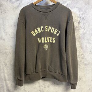 Darc Sport Wolves Sweatshirt Mens Large Gray Crew Neck Embroidered Gym Limited